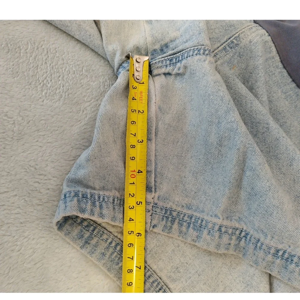 Motherhood Maternity Over Belly Carpenter Denim Shorts Women's XL Light Blue